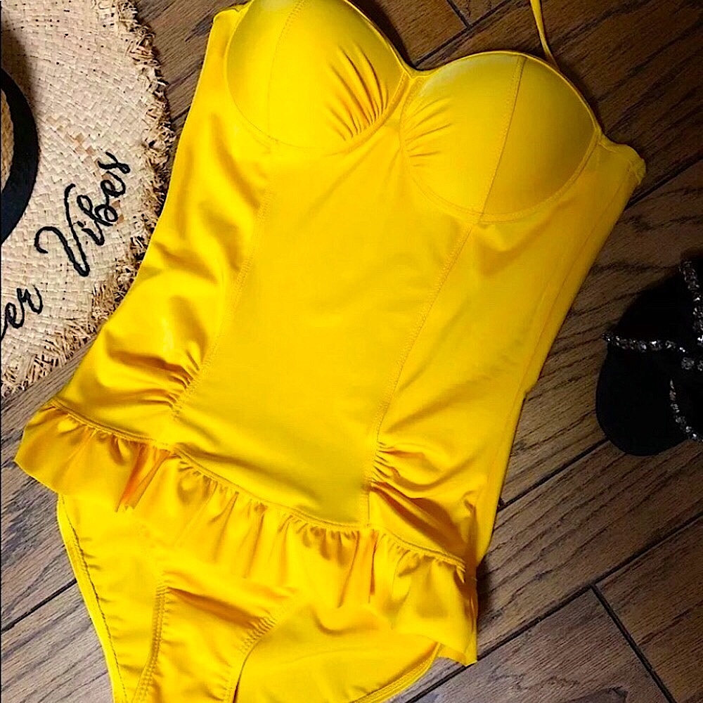 NWT Marilyn Sexy Yellow One Piece Next Swimsuit